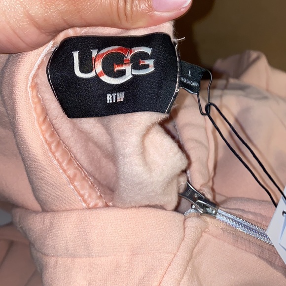 UGG ABBI HALF MOON SLEEVE ROSEWATER HOODIE NWT - Picture 7 of 14